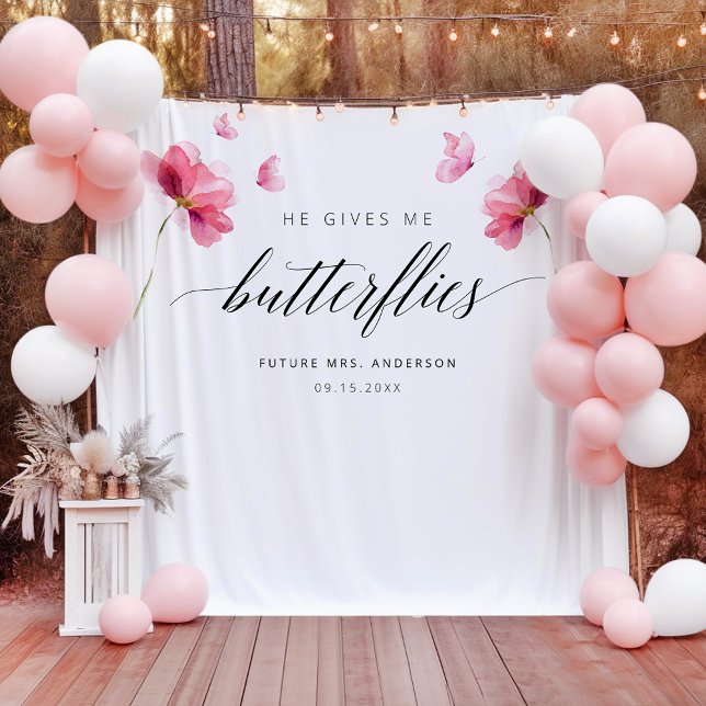 Floral Bridal Shower Backdrop Tapestry (Creator Uploaded)