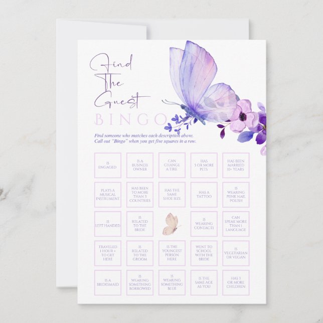 Floral Bridal Shower Bingo Game Invitation (Front)