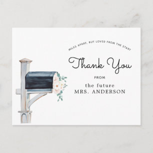 Floral Bridal Shower by Mail Thank You Postcard