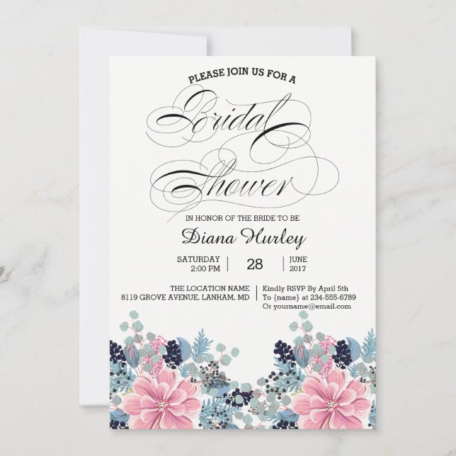 Floral Bridal Shower Card (Front)