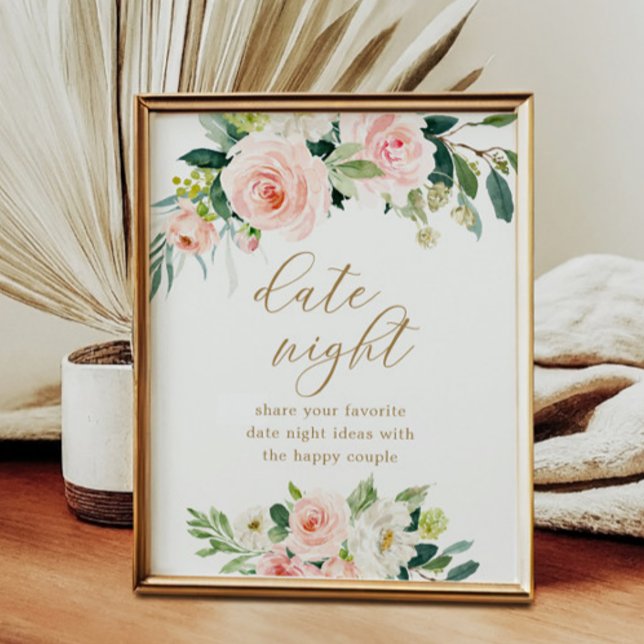 Floral Bridal Shower Date Night Ideas Sign (Creator Uploaded)
