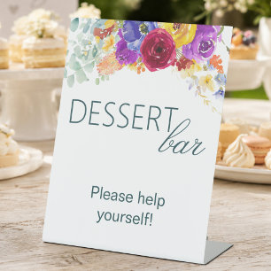 Floral Bridal Shower Dessert Bar Pedestal Sign