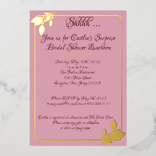Floral Bridal Shower, Dusty Rose, Gold