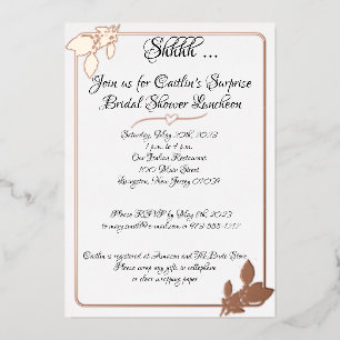 Floral Bridal Shower, Elegant White, Rose Gold