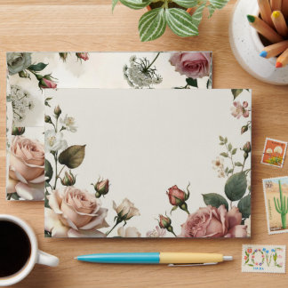 Floral Bridal Shower Envelope | Blush Rose Garden