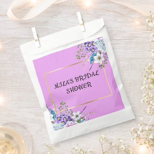 FLORAL BRIDAL SHOWER FAVOUR BAG (Clipped)