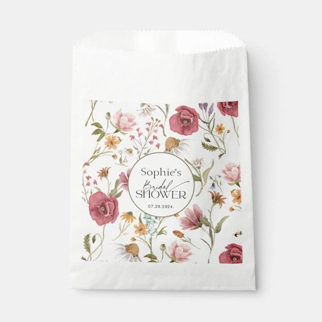 Floral Bridal Shower  Favour Bag (Front)