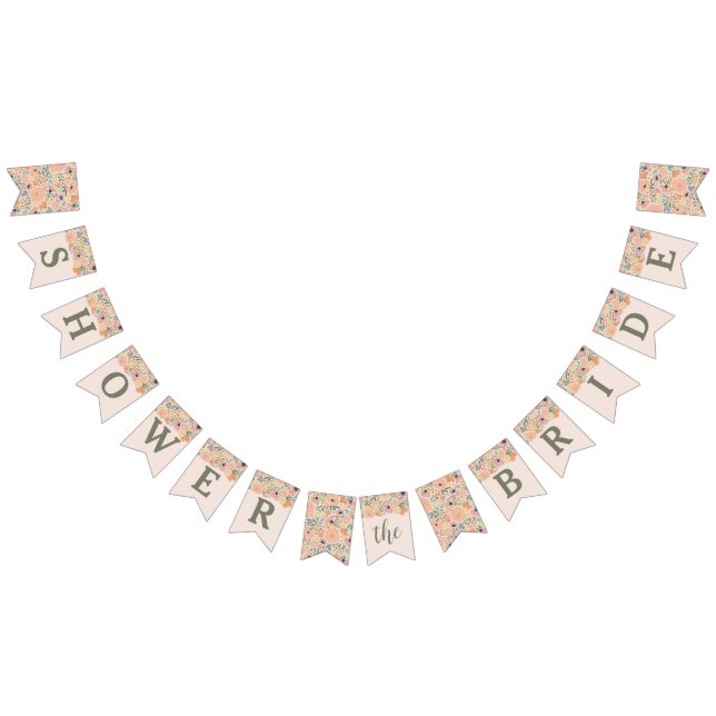 Floral Bridal Shower Flag Banner (All)