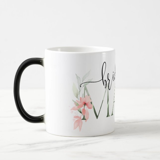 Floral Bridal Shower Gifts Bridesmaid Gift Magic Mug (Left)