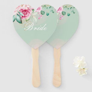 Floral bridal shower  hand fan