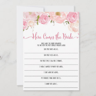 Floral Bridal Shower here Comes the bride Game