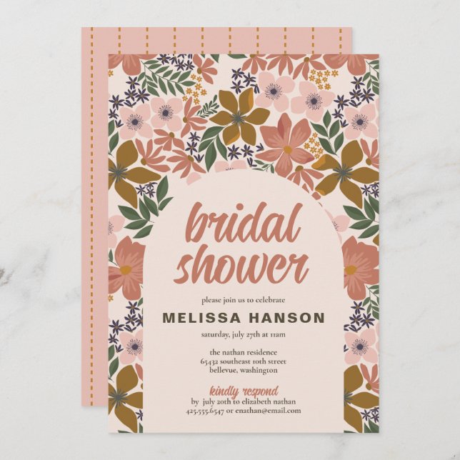 Floral Bridal Shower Invitation (Front/Back)