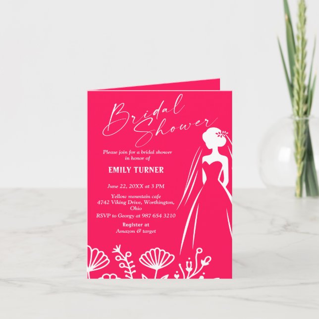 Floral Bridal shower Invitation (Front)