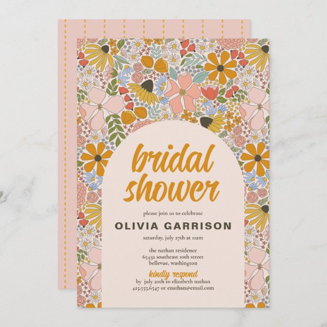 Floral Bridal Shower Invitation (Front/Back)