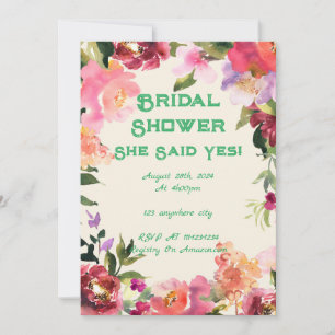 floral bridal shower invitation