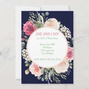 floral bridal shower invitation, downloadable invitation