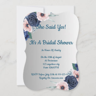 Floral bridal shower invitation,modern,boho. save the date