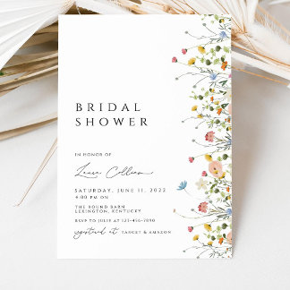 Floral Bridal Shower Invitation Template, Boho Wed