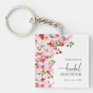 Floral Bridal Shower Key Ring
