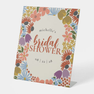Floral Bridal Shower or Wedding Pedestal Sign