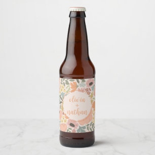 Floral Bridal Shower or Wedding Personalised Beer Bottle Label