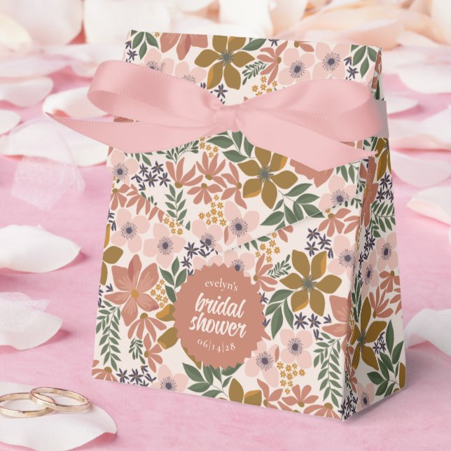 Floral Bridal Shower or Wedding Personalised Favour Box (Wedding)