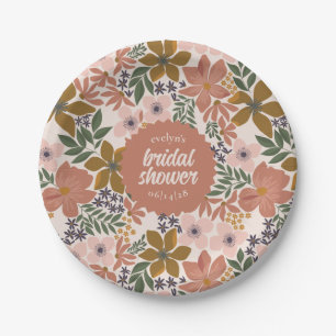 Floral Bridal Shower or Wedding Personalised Paper Plate