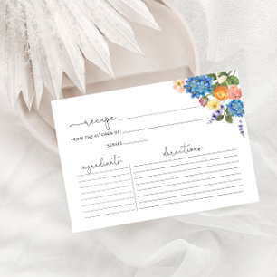 Floral Bridal Shower Recipe Card