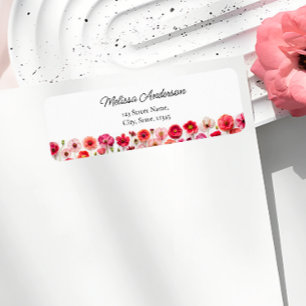 Floral Bridal Shower Return Address Label