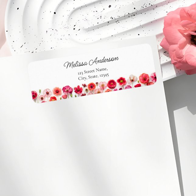 Floral Bridal Shower Return Address Label (Creator Uploaded)