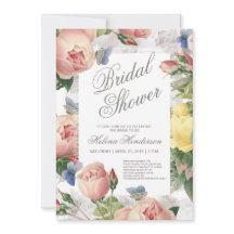 Floral Bridal Shower Roses and Lace