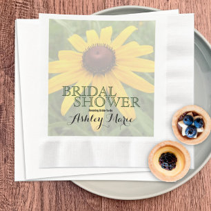 Floral Bridal Shower Solo Rudbeckia Photog Custom Napkin