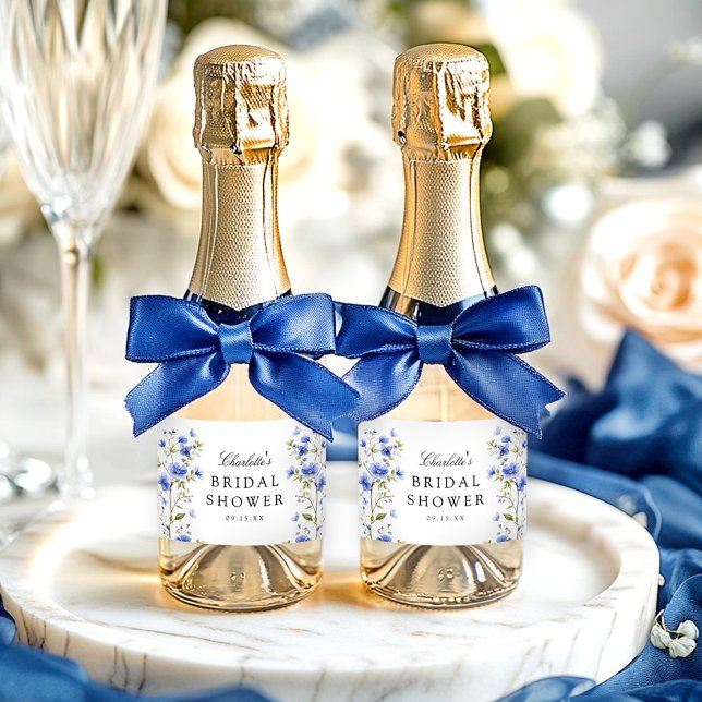 Floral Bridal Shower  Sparkling Wine Label (Creator Uploaded)