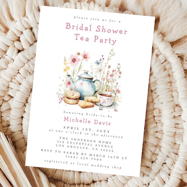 Floral Bridal Shower Tea Party Invitation (Creator Uploaded)