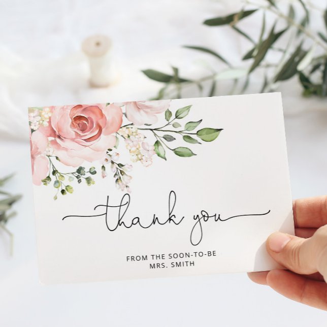 Floral bridal shower thank you card (Creator Uploaded)