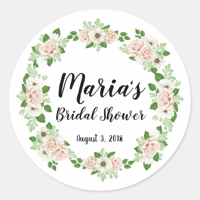 Floral Bridal Shower Thank You Sticker (Front)