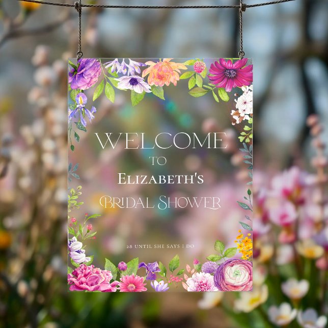 Floral Bridal Shower Welcome Acrylic Sign (Creator Uploaded)