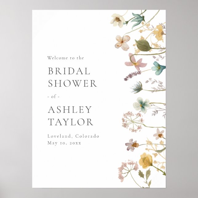 Floral Bridal Shower Welcome Sign (Front)