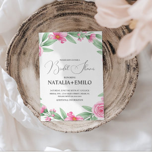 Floral Bridal Shower Wreath Engagement Party Invitation