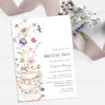 Floral Bridal Tea Invitation<br><div class="desc">Let Your Special Day Blossom with a Floral Bridal Tea bridal shower Invitation! This invitation features stunning hand-painted watercolor florals in hues of deep purple, dusty blue, and blush pink with sage greenery. Whether you're hosting a garden party or a cosy, intimate gathering, these beautiful invitations will bring a special...</div>