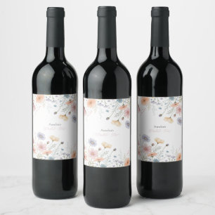 Floral Bridal Tea Invitation Spring Garden Party Wine Label
