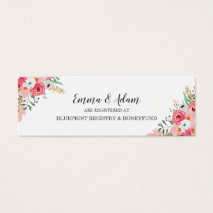 Floral Bridal Wedding Registry Insert Cards Mini