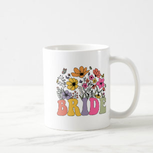 Floral Bride Bridesmaid Wildflowers Groovy Bachelo Coffee Mug