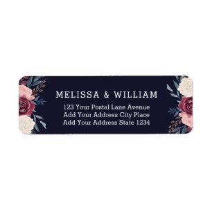 Floral Bride Groom Wedding Return Address Return Address Label