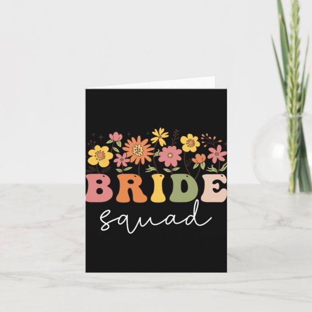 Floral Bride Squad Wildflower Wedding Bachelorette Card (Front)
