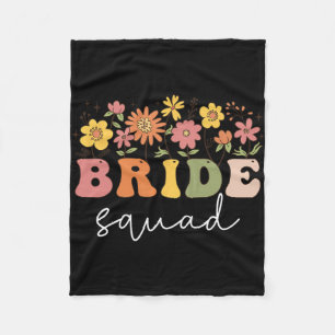 Floral Bride Squad Wildflower Wedding Bachelorette Fleece Blanket