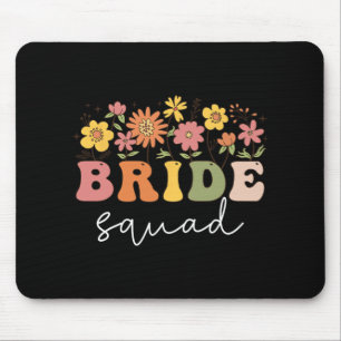 Floral Bride Squad Wildflower Wedding Bachelorette Mouse Pad