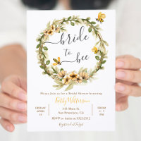 Floral Bride to Bee Bridal Shower Invitation