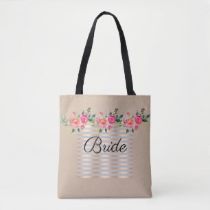 Floral Bride's tote bag