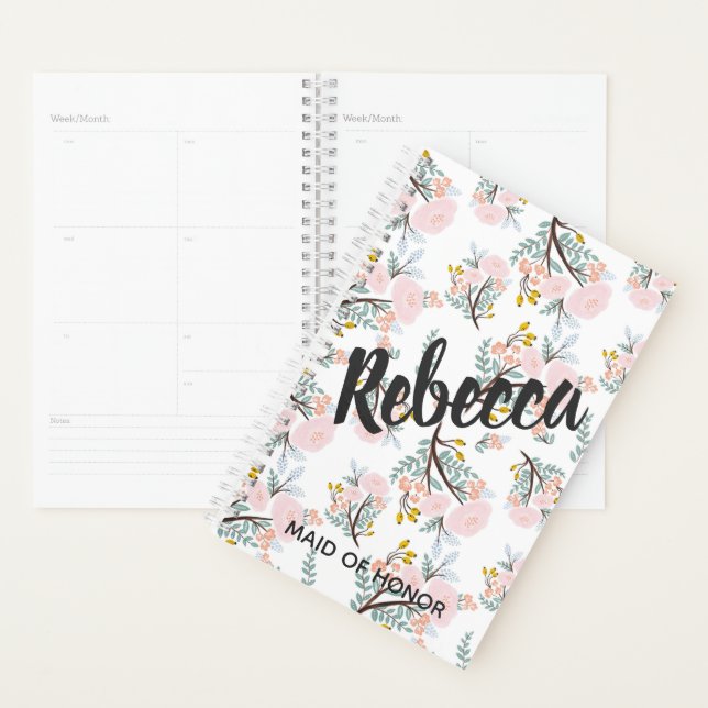 Floral Bridesmaid Blush Pink Wedding Planner (Display)